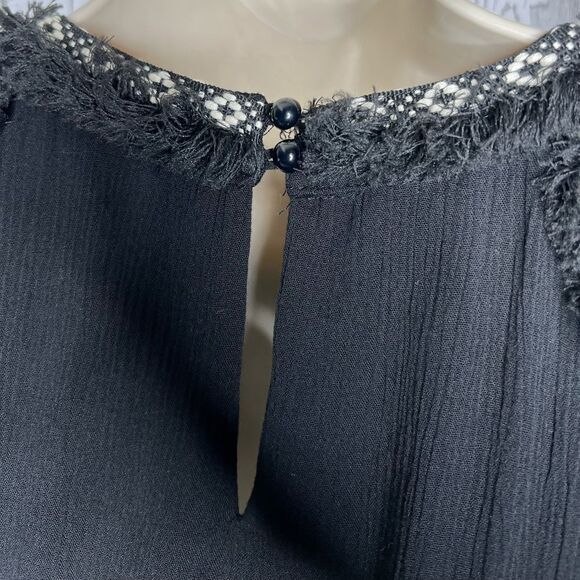 As U Wish Cold Shoulder Dress XS Black Lined Lightweight Gauze A Line NWT - Picture 8 of 13